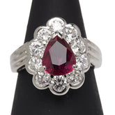 Pt900 プラチナ ルビー1.30ct ダイヤ1.21ct リング 指輪 レディース 9号 【中古】